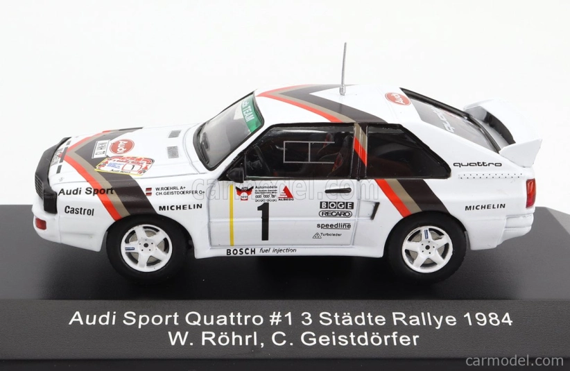 Cmr Audi Quattro Sport N 1 Winner Rally Adac Stadte 1984 W.rohrl - C.geistdorfer 1:43 Bílá