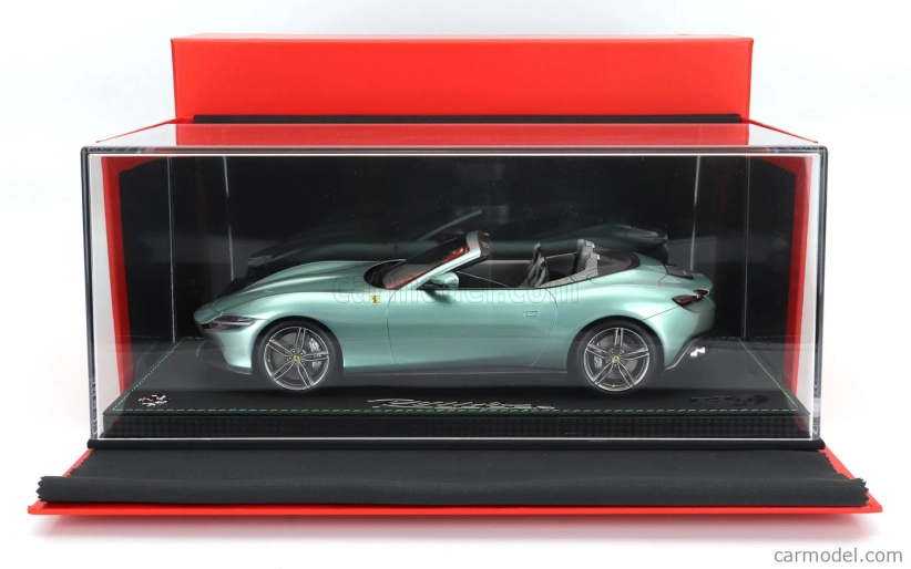 Bbr-models Ferrari Roma Spider Open 2020 - Con Vetrina - With Showcase 1:18 Verde Tevere - Zelená Met