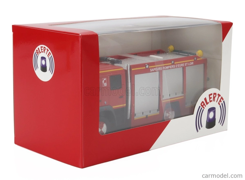 Alerte MAN Le 14.220 Tanker Truck Double Cabine Bemaex Fsr Sdis 28 Sapeurs Pompiers D'eure Et Loir 2004 1:43 Červená sivá