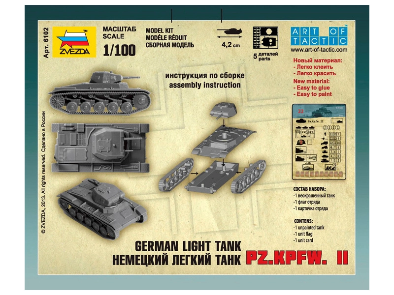 Zvezda Snap Kit – Panzer II (1:100)