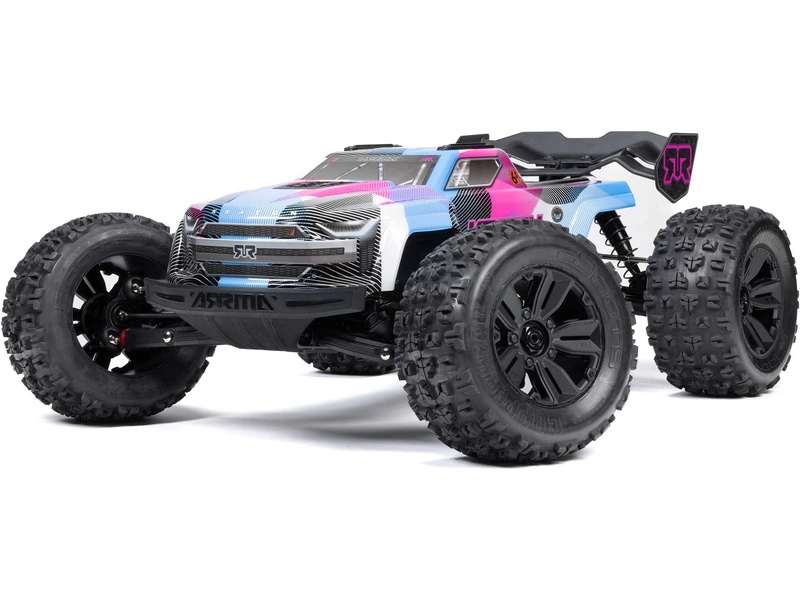 RC auto Arrma Kraton 6S V6 BLX 1:8 4WD RTR, modrá/oranžová