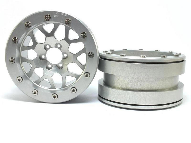 Kovové Beadlock CNC disky Absima Metsafil 2.2 PT-MESH silver/silver, 2ks