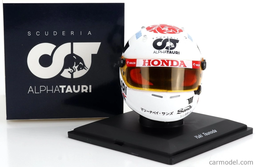Spark-model Arai helmet F1 Casco Helmet At04 Team Alpha Tauri N 22 Japan Gp 2023 Yuki Tsunoda 1:5 Bílá