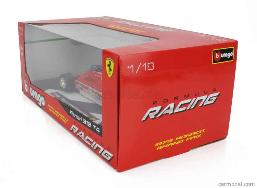 Bburago Ferrari F1 312t4 Short Tail N 11 Winner Monaco Gp Jody Scheckter (with Pilot) 1979 World Champion 1:18 Red