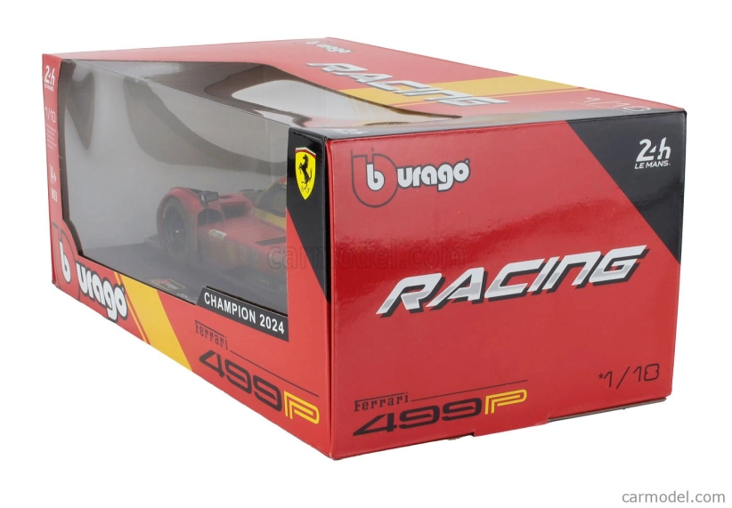 Bburago Ferrari 499p 3.0l Turbo V6 Team Ferrari Af Corse N 50 Winner 24h Le Mans (after Race Version) 2024 Antonio Fuoco - Miguel Molina - Nicklas Nielsen 1:18 Red