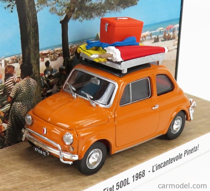 Brumm prom Fiat 500l 1968 - Tutti Al Mare - L'incantevole Pineta 1:43, žlutá