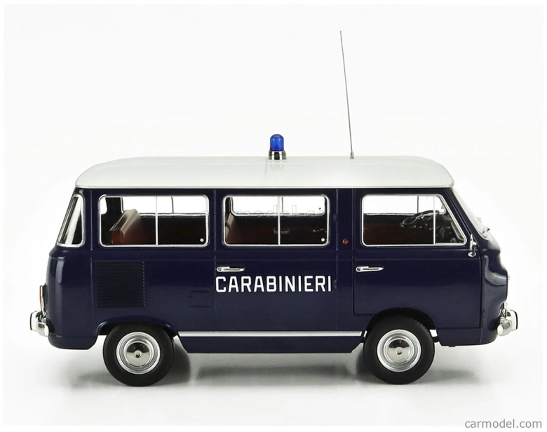 Mitica-diecast Fiat Fiat 850 Familiare Carabinieri 1970 – Interno Brown 1:18 Modrá Bílá