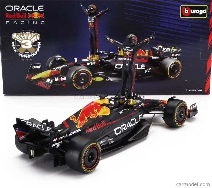 Bburago Red bull F1 Rb19 Team Oracle Red Bull Racing N 1 World Champion Season 2023 Max Verstappen 1:24 matná modrá žltá červená