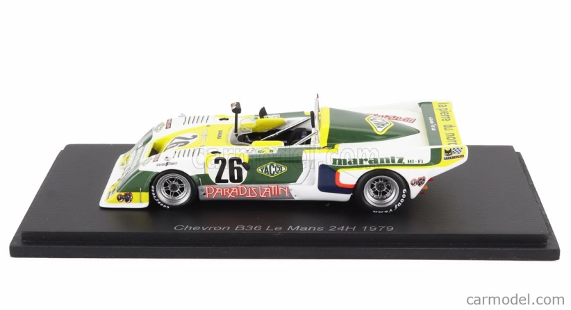 Spark-model Chevron B36 2.0l S4 Team Societe Racing N 26 24h Le Mans 1979 Michel Dubois - Marc Menant - Pierre Francoise Rousselot 1:43 Biela Čierna Žltá