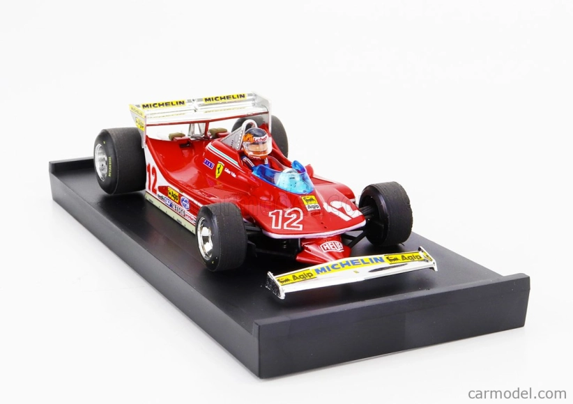 Brumm Ferrari F1 312t4 N 12 Monaco Gp 1979 Gilles Villeneuve - With Driver Figure 1:43 Red
