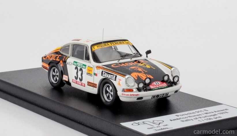 Trofeu Porsche 911s Coupe N 33 Rally Portugal 1978 Americo Nunes - Mira Amaral 1:43 Bílá Černá