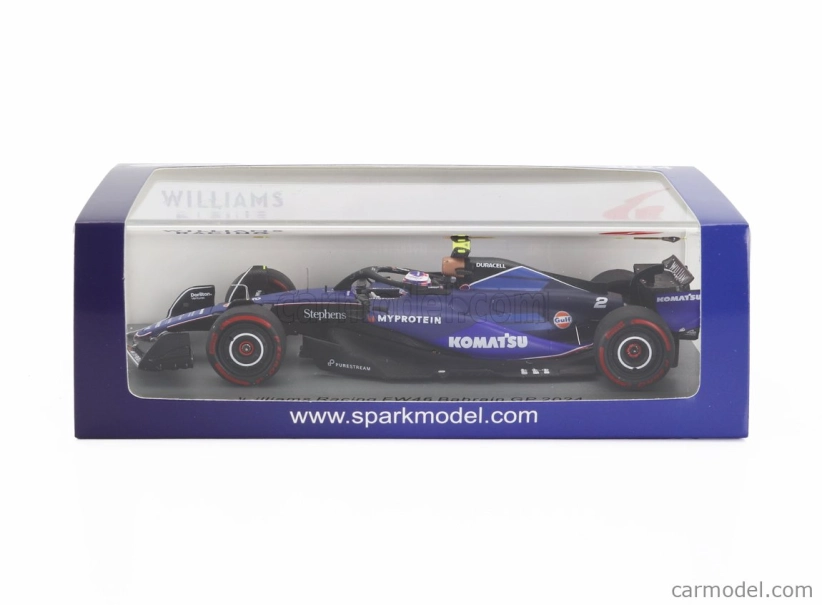 Spark-model Williams F1  Fw46 Team Williams Racing N 2 Bahrain Gp 2024 Logan Sargeant 1:43 2 Tóny Modré