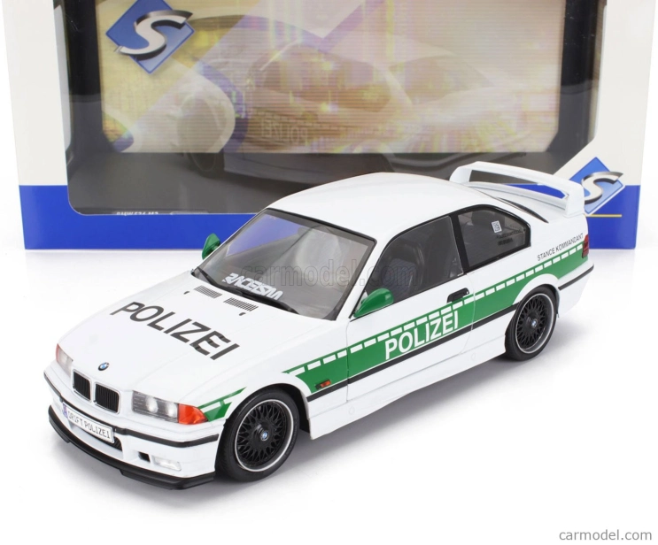 Solido BMW radu 3 M3 (e36) Coupe Polizei 1991 1:18 Bielozelený