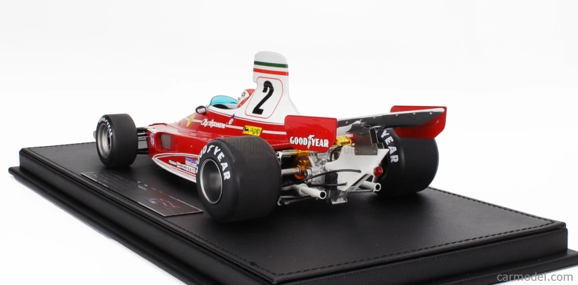 Repliky Ferrari F1 312t N 2 Pole Position Najrýchlejšie kolo a víťaz Long Beach Usa Gp (s figúrkou pilota) 1976 Clay Regazzoni 1:18 Red