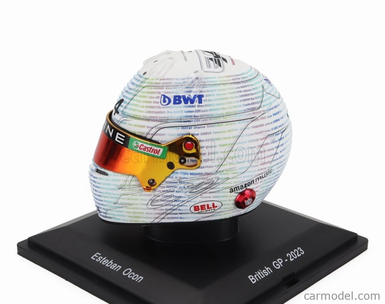 Spark-model Bell helmet F1 Casco Helmet Renault A523 Team Bwt Alpine N 31 British Gp 2023 Esteban Ocon 1:5 Bílá