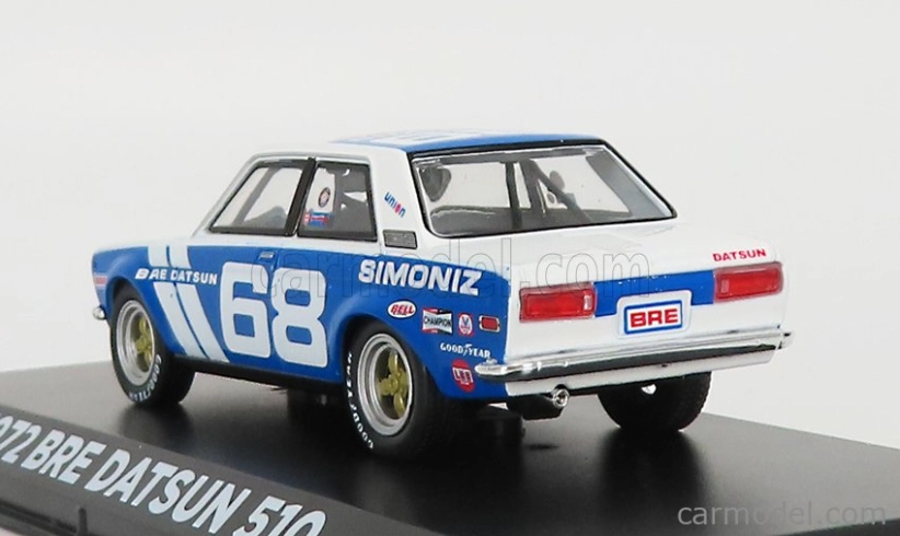 Greenlight Datsun 510 Bre N 68 Racing 1972 P.gregg 1:43 Biela Modrá