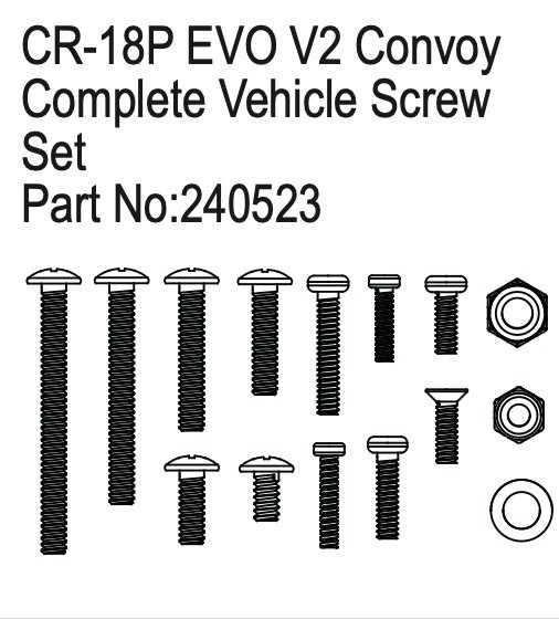 HBP240523 - Complete Vehicle Screw Set, Convoy EVO V2