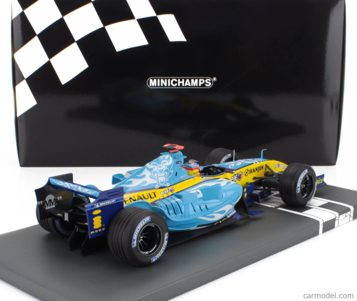Minichamps Renault F1 R25 Team Renault F1 N 5 Majster sveta 2. Gp Belgicka 2005 Fernando Alonso 1:18 Svetlo modrá žltá