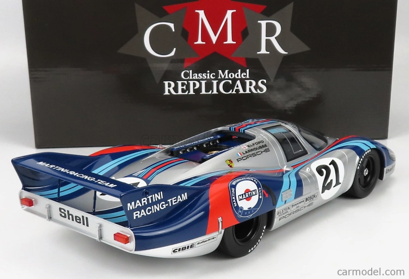 Cmr Porsche 917lh 4.9l Team Martini Racing N 21 24h Le Mans 1971 Vic Elford - Gerard Larrousse 1:12 Stříbrná Modrá