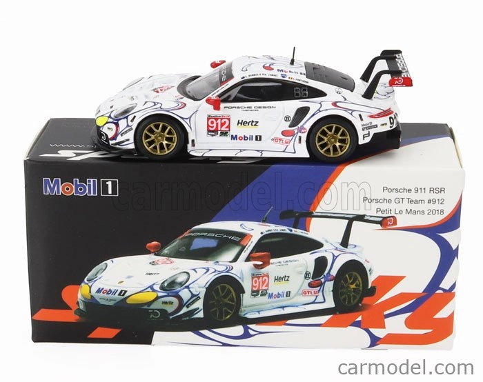 Spark-model Porsche Set 2x 911 991 Rsr Team Porsche Gt N 911 Winner Gtlm Class Petit Le Mans 2018 P.pilet - N.tandy - F.makowiecki + N 912 2nd Gtlm-class Petit Le Mans 2018 E.bamber - L.vanthoor - M.jaminet 1:64 Bílá