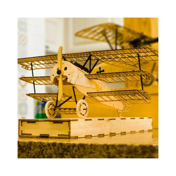 3D puzzle Fokker DR1 1:18 laser cut stavebnica 400 mm