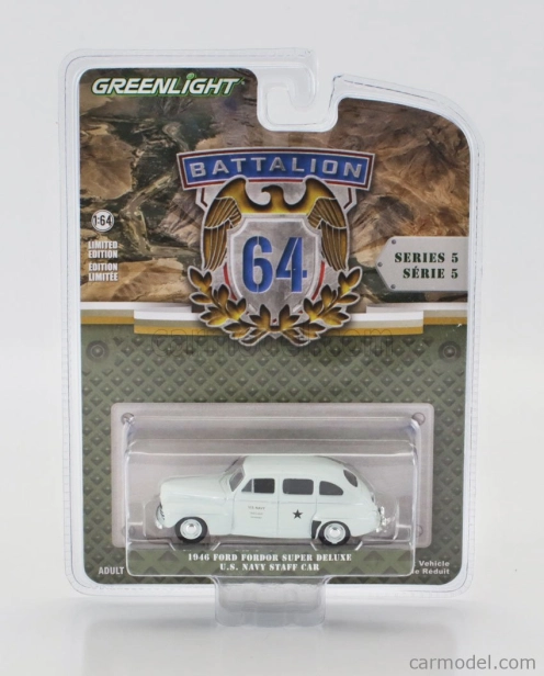 Greenlight Ford usa Fordor Super Deluxe Usa Navy 1946 1:64 Vojenská sivá