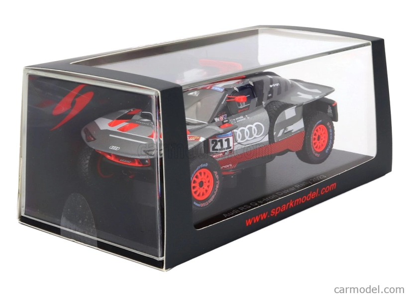 Iskrový model Audi Q E-tron Rs Tím Audi Sport N 211 Rally Dakar 2023 Mattias Ekstrom - Emil Bergkvist 1:43 Sivá strieborná čierna