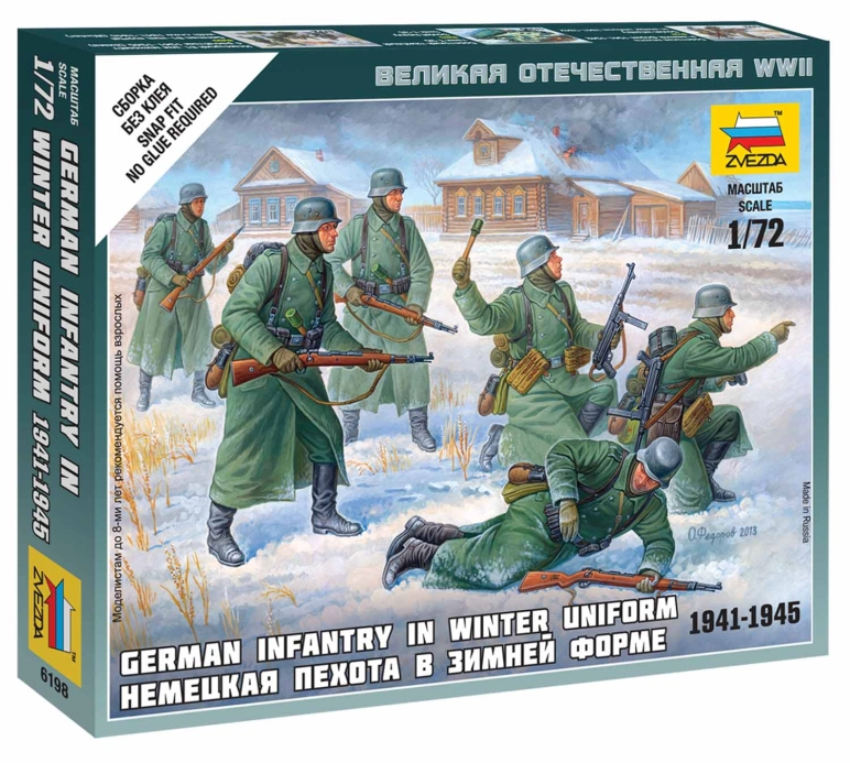 Zvezda figurky - německá pěchota (zimní uniforma) (1:72)