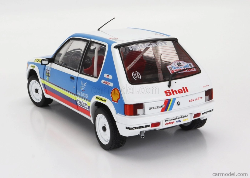 Solido Peugeot 205 1.9 Rally Schwab Collection 1990 1:18 Světle Modrá