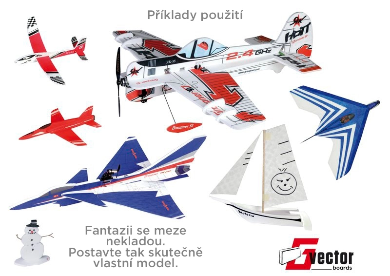 Graupner Vector Boards 1000 x 300 x 0,8 mm 38ks