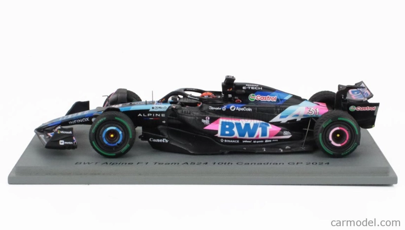 Spark-model Alpine F1 A524 Team Bwt Alpine N 31 Canada Gp 2024 Esteban Ocon 1:43 Černá Modrá Růžová