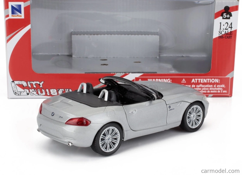Newray BMW Z4 Spider Cabriolet Open 2009 1:24 Silver