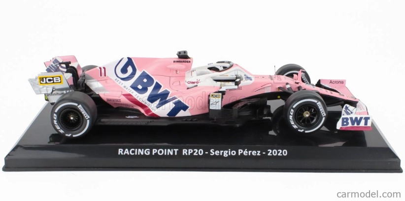 Edicola Mercedes bwt F1 Rp20 Team Sportpesa Racing Point N 11 Season 2020 Sergio Perez - Con Vetrina - With Showcase 1:24 Matt Pink Blue