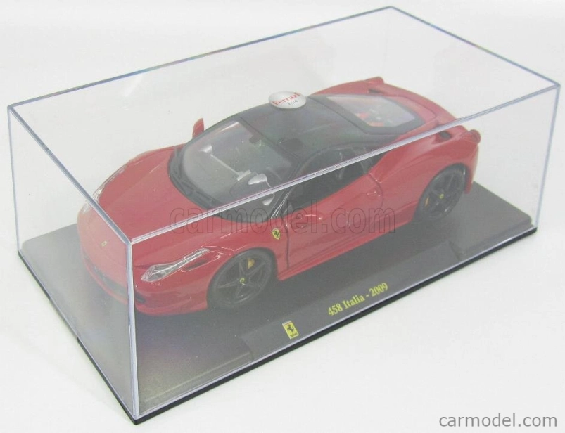 Edicola Ferrari 458 Italia 8c 2009 - Con Vetrina - With Showcase 1:24 Červená Černá