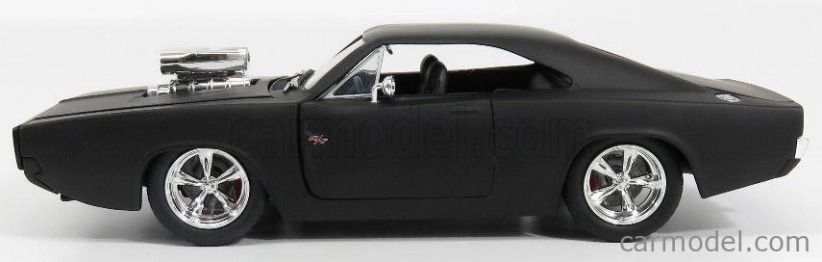 Jada Dodge Set 4x Dom's Dodge Charger R/t 1970 - Fast & Furious 7 1:24 Matt Black