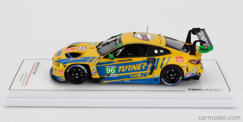 Truescale BMW radu 4 M4 Gt3 3.0l Twin Turbo Team Turner Motorsport N 96 Imsa 24h Daytona 2024 Michael Dinan - Robby Foley - Patrick Gallagher - Jens Klingmann 1:43 žltá modrá