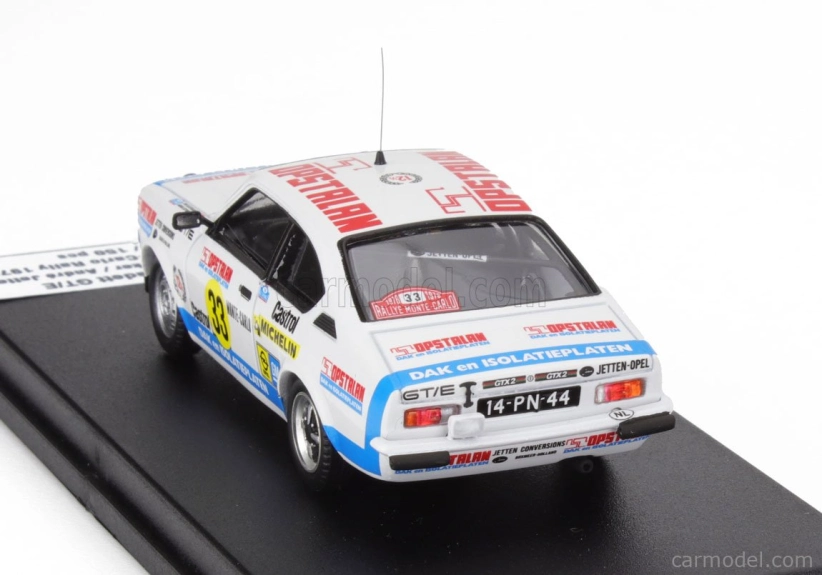 Trofeu Opel Kadett Gt/e (night Version) N 33 Rally Montecarlo 1978 Rob Slotemaker - Andre Jetten 1:43 Bílá Světle Modrá