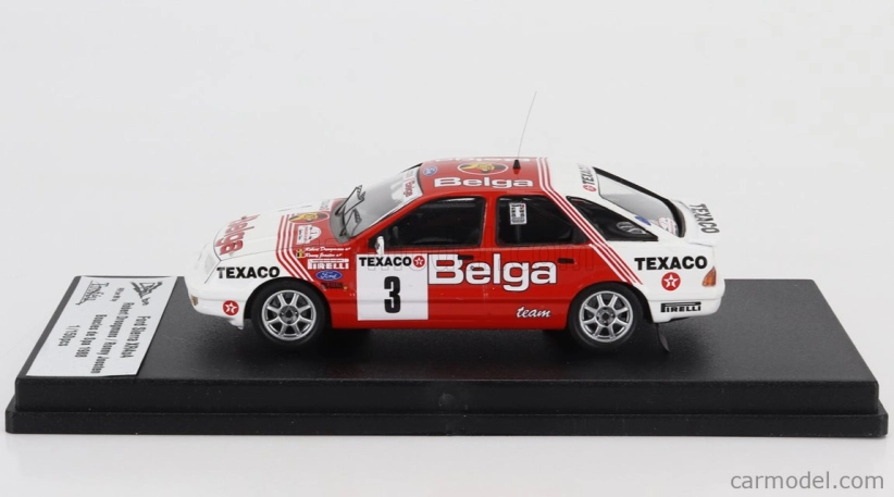 Trofeu Ford england Sierra Xr 4x4 Team Belga N 3 Boucles De Spa 1988 Robert Droogmans - Ronny Joosten 1:43 Červená Bílá
