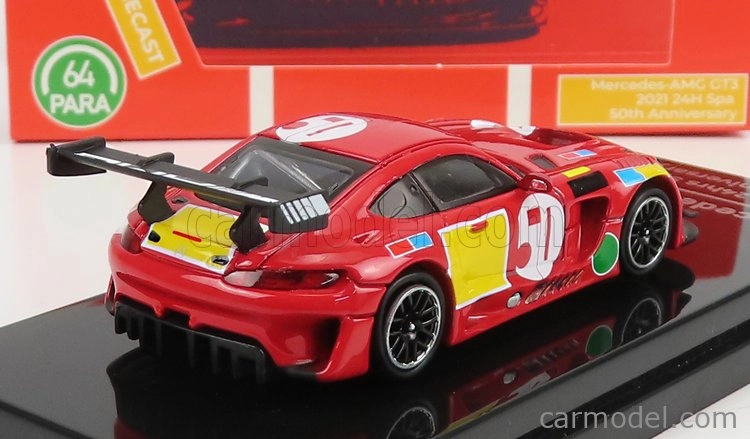 Paragon-models Mercedes Benz Amg Gt3 Evo N 50 - 50. výročie Red Pig Livery 2022 1:64 červená