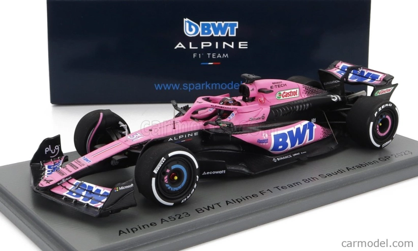Spark-model Renault F1 A523 Team Bwt Alpine N 31 Sezóna 2023 Esteban Ocon 1:43 Ružová Modrá