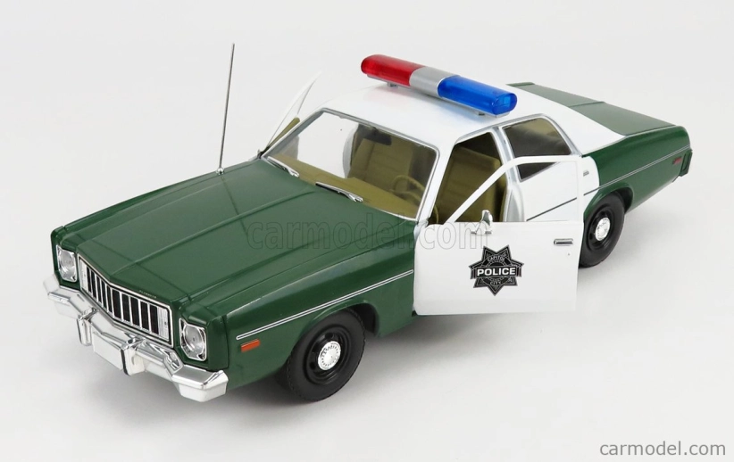Greenlight Plymouth Fury Hazzard Police 1975 1:18 Zelená Bílá