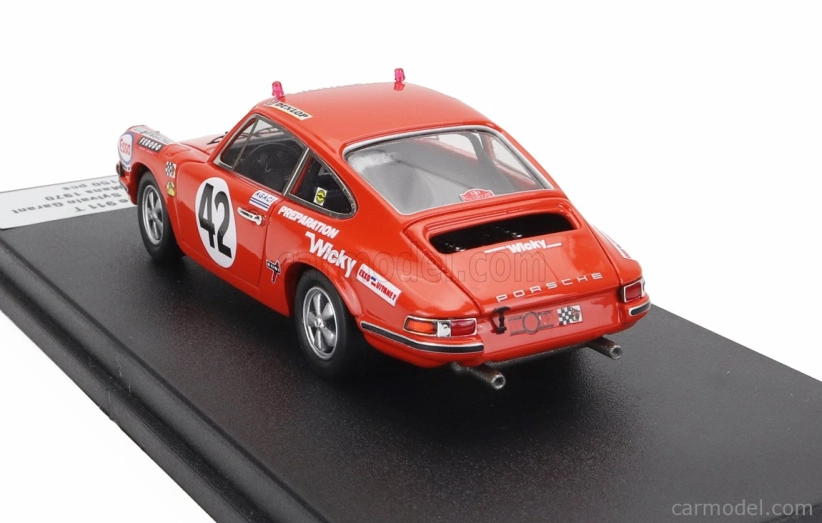 Trofeu Porsche 911t Coupe Team Wicky Racing N 42 24h Le Mans 1970 Guy Verrier - Sylvain Garant 1:43 Orange