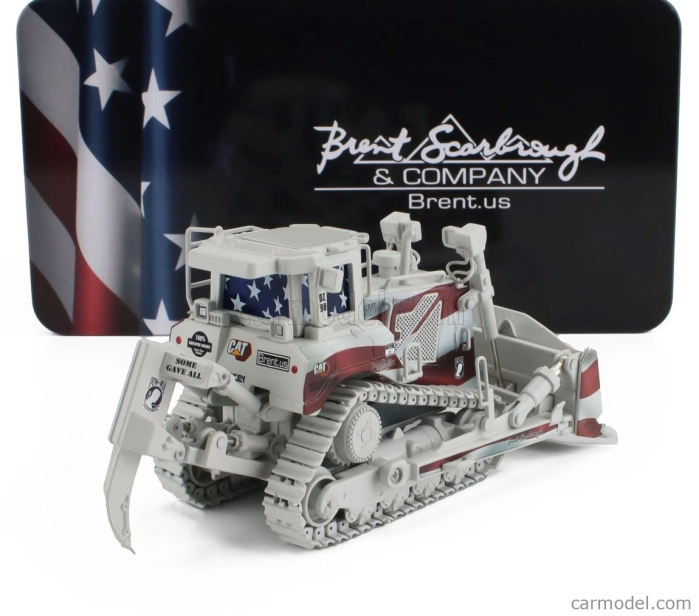 Dm-models Caterpillar Catd8t Ruspa Cingolata - Scraper Track Type Tractor 1:50 Šedá Bílá