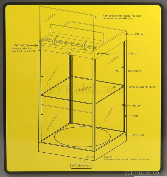 Triple9 Vetrina display box Rotary Base - Lungh.lenght Cm 33.5 X Largh.width Cm 33.5 X Alt.height Cm 43.5 - Luci Funzionanti Led - Base Bianca 1:18 Bílá