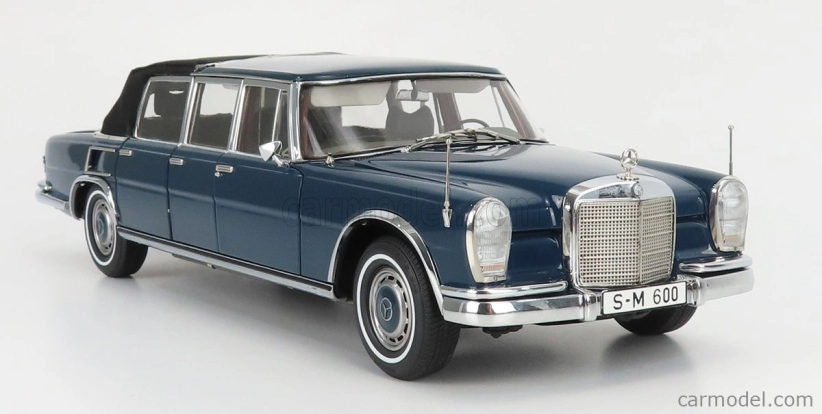 Cmc Mercedes Benz S-class 600 Pullman (w100) Landaulet Soft-top Semiconvertible 1969 1:18 Modrá