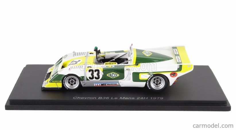 Spark-model Chevron B36 2.0l S4 Team Societe Racing N 33 24h Le Mans 1979 Alain Dechelette - Charles Dechelette - Marcel Tarres 1:43 Biela čierna žltá