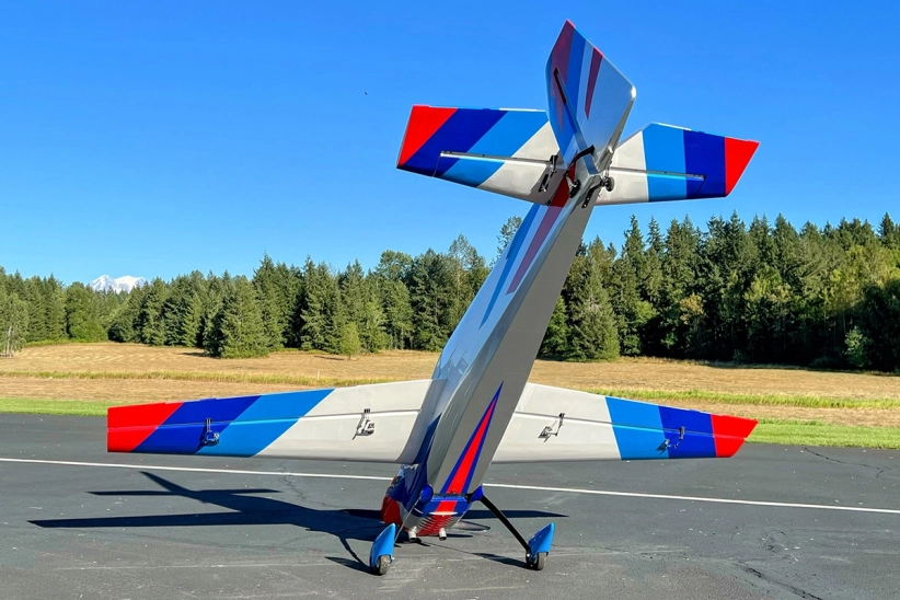 RC letadlo 104" Laser EXP V2 2,69m, červená/modrá/bílá