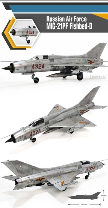 Model Kit lietadlo 12320 - Russian Air Force MiG-21PF Fishbed-D (1:48)