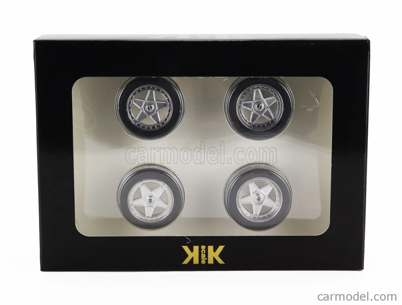 Kk-scale Accessories Set 4x Wheels And Rims For Ferrari F40 1987 1:18 Černý Chrom