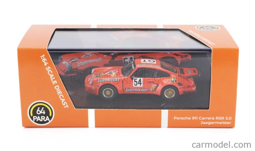 Paragon-models Porsche 911 Carrera Rsr 3.0l Turbo Jagermeister N 54 Racing 1975 1:64 Oranžová